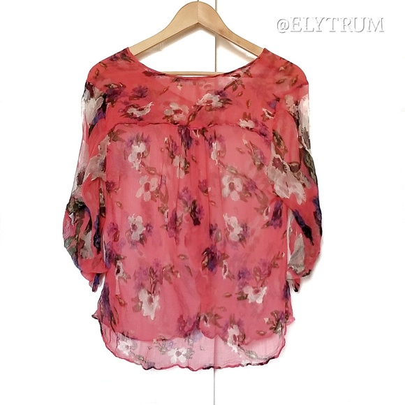 Free People Kataomi Floral Kimono Sleeve Blouse - Picture 4 of 5